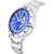 mkstone blue  Day and Date Functioning Metal Strap Watch - For Men 3502