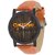 Kds New Brown Strep Black Dial Anloge Watch For Boys