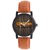 Kds New Brown Strep Black Dial Anloge Watch For Boys