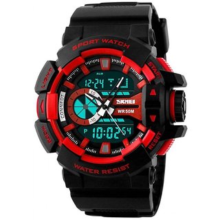 Buy Skmei WR50M Red Analog With Digital latest Designing Stylist Sport ...