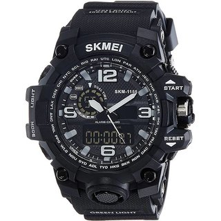                       Skmei Black Skm-1155 Analog With Digital Latest Sport Watch For Men                                              