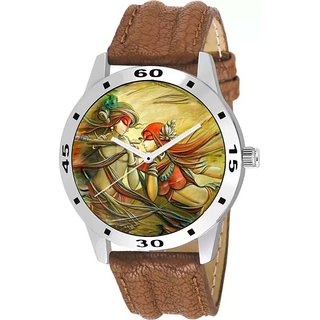 HRV Radha-Krishna God Love Brown Watch