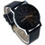 Loretta Round Dial Black Leather Strap Analog Watch for Men
