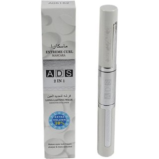 ADS Waterproof eyeliner with curl mascara ( 2 in 1) 12 ml  (Black) 5152