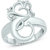 Lord Ganesh 18K White Gold Fn CZ Sterling Silver For Mens Boys Ring