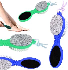 4 In 1 Foot File With Pedicure And Manicure Brush Multi Use Pedicure Paddle Brush(Cleanse, Scrub, File And Buff