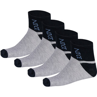 Avyagra Men's Formal Cotton Ankle Socks (White)-Pack of 4