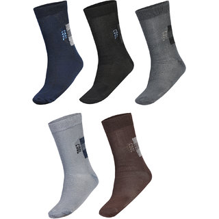 Avyagra Men's Formal Cotton Mid-Calf Socks (Multicolur)-Pack of 5