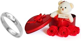 Valentine Ring for Girl and Women with Red Rose Box and Platinum Plating Gift for Rose Day Propose Day Valentine Day