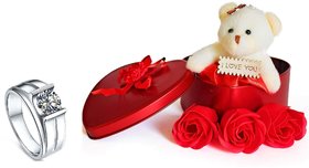 Valentine Ring for Girl and Women with Red Rose Box and Platinum Plating Gift for Rose Day Propose Day Valentine Day