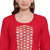 Pinky Pari Casual Embroidered Women'S Kurti  (Red)