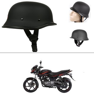 Ahr Dot German Style Motorcycle Half Helmet Open Face Cruiser Chopper Biker Skull Cap Helmet Black Xl
