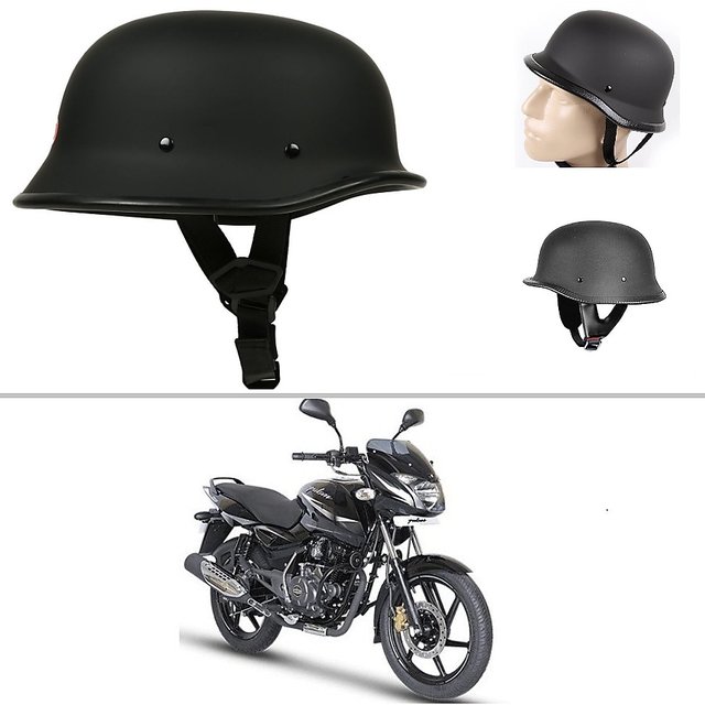 Buy AutoStark German Style Half Helmet Matte Black for Bajaj