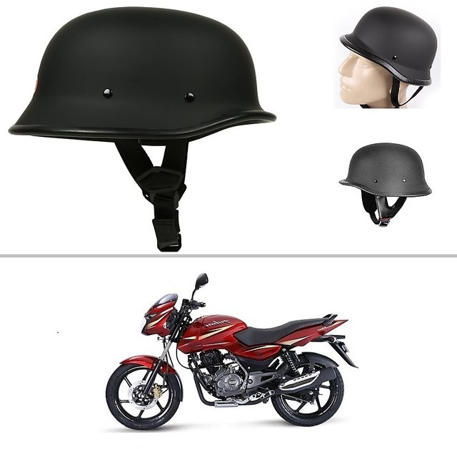 Buy AutoStark German Style Half Helmet Matte Black for Bajaj