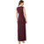 Miss Chase Women's Wine Red Round Neck Sleeveless Solid Bodycon Slit Detailing Maxi Dress
