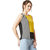 Miss Chase Women's Multicoloured With A Yellow Base Round Neck Sleeveless Striped Panelled Colourblock Top