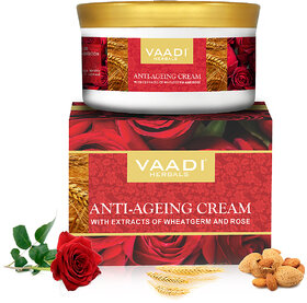 Vaadi Herbals Anti Ageing Cream with extracts of Almonds, Wheatgerm and Rose (150gms)