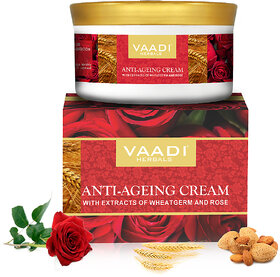 Vaadi Herbals Anti Ageing Wrinkle Cream with extracts of Almonds, Wheatgerm and Rose (pack of 1)