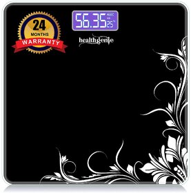 Healthgenie Electronic Digital Weighing Machine Bathroom Personal Weighing Scale, Max Weight  180 Kgs, Weighing Scale (Black Pattern)