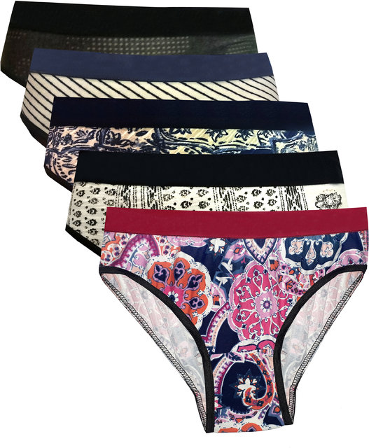 Buy Women Printed Multicolour Hipster (Pack of 5) Online @ ₹329