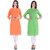 CHINMAYA Casual Solid Women Kurti  (Pack of 2, Orange, Green)