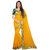 Anand Sarees Yellow Color Chiffon Solid Plain Saree With Lace Border And Unstitched  Green Color Jacquard Blouse Piece ( 14683 )