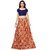 Saadhvi Cream and Orange Bangalore Satin Printed Lehenga