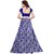 Saadhvi Cream and Blue Bangalore Satin Printed Lehenga