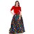 Saadhvi Black Bangalore Satin Silk Geometric Print Lehengha Choli