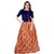 Saadhvi Cream and Orange Bangalore Satin Silk Floral Print Lehengha Choli