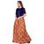 Saadhvi Cream and Orange Bangalore Satin Silk Floral Print Lehengha Choli