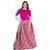 Saadhvi Cream and Pink Bangalore Satin Silk Floral Print Lehengha Choli