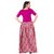 Saadhvi Cream and Pink Bangalore Satin Silk Floral Print Lehengha Choli