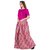 Saadhvi Cream and Pink Bangalore Satin Silk Floral Print Lehengha Choli