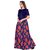 Saadhvi Navy Blue Bangalore Satin Silk Floral Print Lehengha Choli