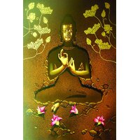 Giant Innovative - Lord Buddha Religious Wall Decor Poster for Home and Office GI148 (250 GSM Paper, 12 x 18 Inch)