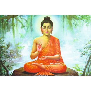                       Giant Innovative - Lord Buddha Religious Wall Decor Poster for Home and Office GI134 (250 GSM Paper, 13 x 18 Inch)                                              