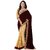 MMW Women's Marron Embroidered Saree with Blouse Piece(Free Size)