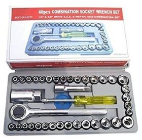 40 Pcs Combination Socket Wrench Tool Kit Set