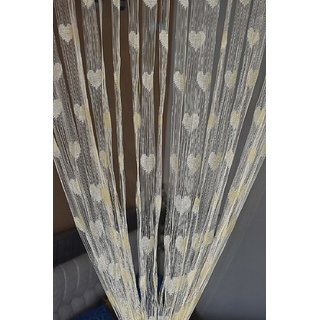 Buy Stylewell Size 214 Cm X 120 Cm Net Polyester Cream Love Heart