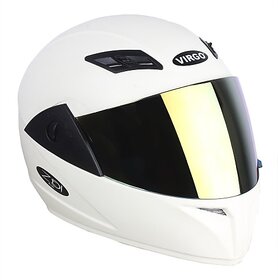 Virgo di Plus Motorbike Helmet (White_YellowVisor)