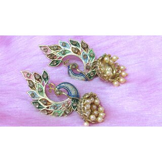 New Fancy Multi Color Peacock Jhumka Earring New Fancy Multi Color Peacock Jhumka Earring