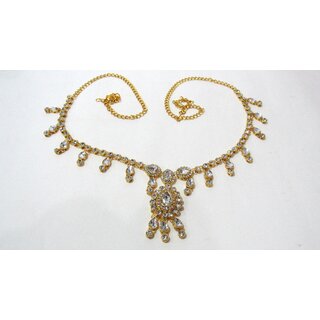                       White Tilak Drop Waist Belt                                              