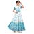 Saadhvi White and Blue Georgette Floral Print Semi Stitched Gown