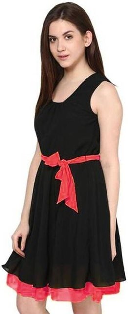red and black western dress