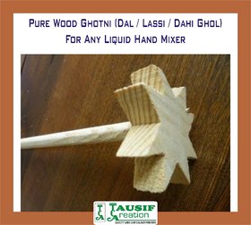 Tausif Creation New Dal/Lassi/Dahi Ghol Ghotni (for Any Liquid Hand Mixer) 100 Wooden Made