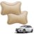 Auto Addict Car Dotted Beige Neck Rest Cushion Pillow Set Of 2 Pcs For Honda New City 2017