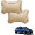 Auto Addict Car Dotted Beige Neck Rest Cushion Pillow Set Of 2 Pcs For Maruti Suzuki Ciaz Facelift