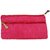 PRODUCTMINE Antique Golden Color Embroidered Purse Zardozi Embroidery Floral Clutch Purse Pouch - Pink