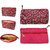 PRODUCTMINE Antique Golden Color Embroidered Purse Zardozi Embroidery Floral Clutch Purse Pouch - Pink